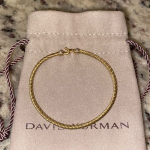 18k gold cable bracelet with Pave Diamonds